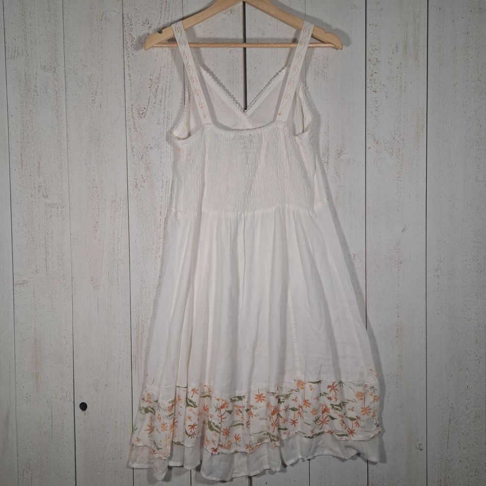Raya Sun Cottagecore Coastal Grandmother Embroidered Midi Sundress Smocked XL - Picture 3 of 10